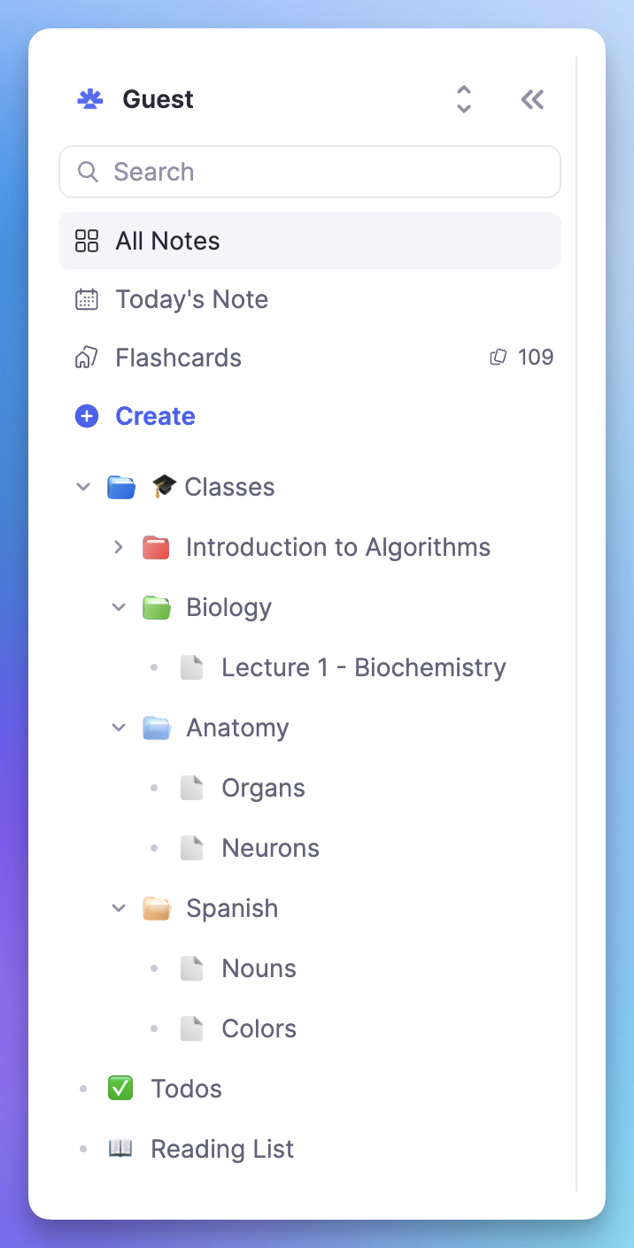 Quick navigation sidebar with keyboard shortcuts