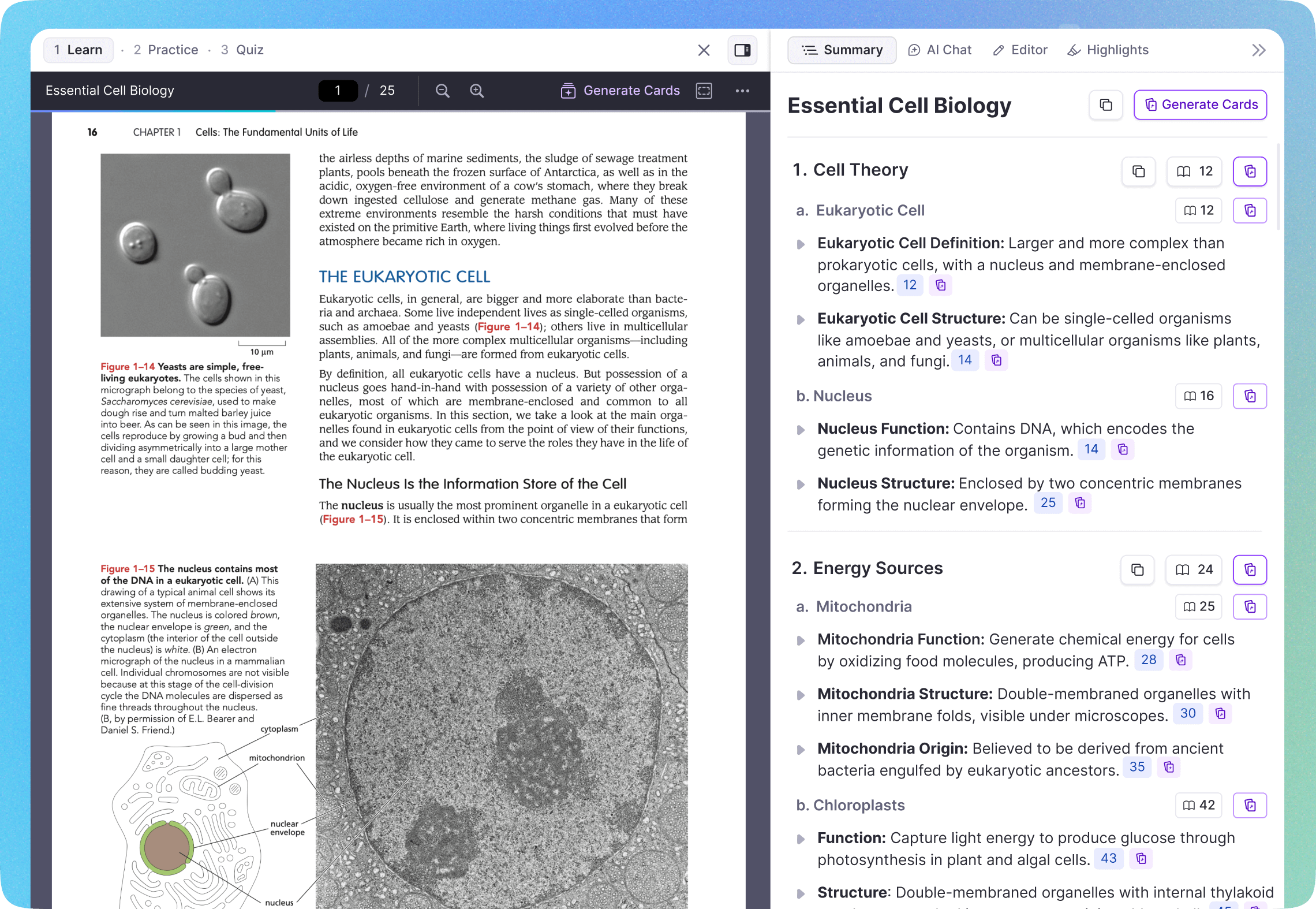 One-click flashcard creation from PDF annotations