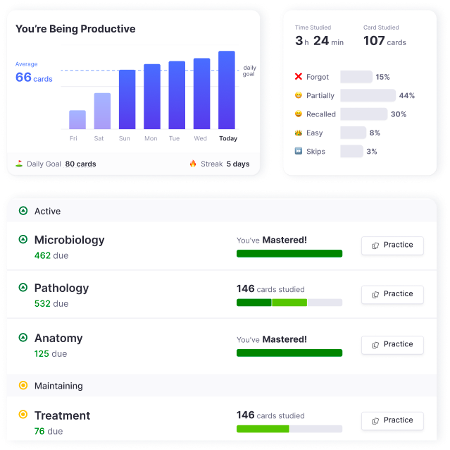 Flashcard review on mobile device