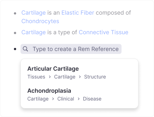 Backlinks showing all references to a note in RemNote