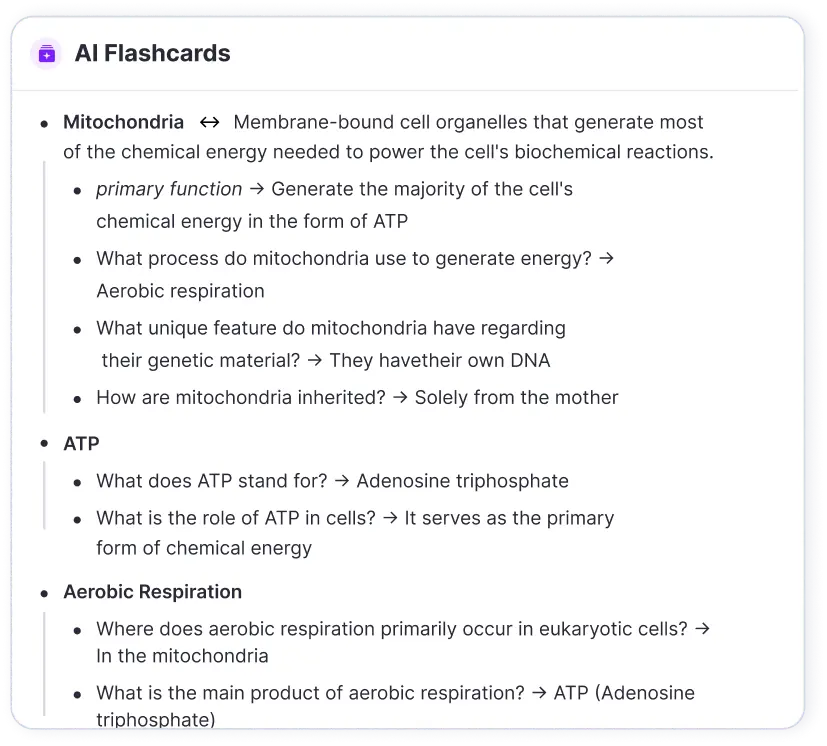 AI-generated flashcards